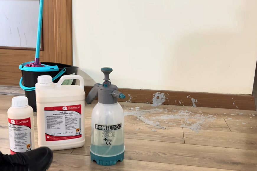 Parkeye bulaşan çimento nasıl temizlenir?